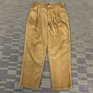 Vintage Polo Ralph Lauren Corduroy Pants Men 38x32 Brown Trousers USA Pleated